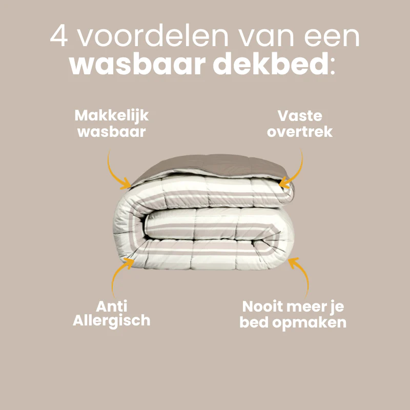 Easy Dekbed Zonder Overtrek - Horizontal Lines - Beige - Image 2