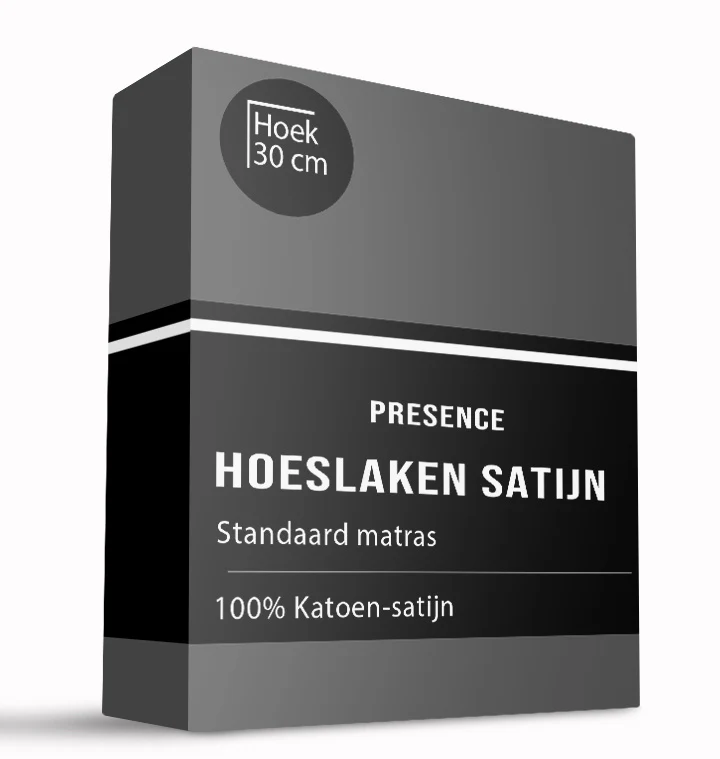 Hoeslaken - Katoen Satijn - Antraciet
