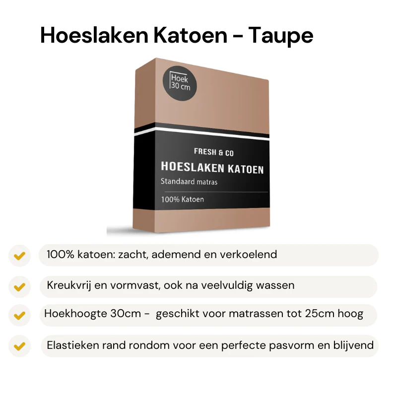 Hoeslaken - Katoen - Taupe - Image 2