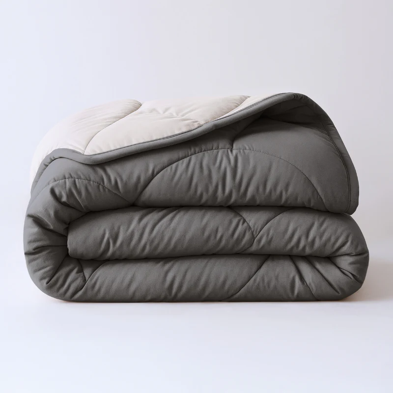 Lazy Dekbed Zonder Overtrek - Double Face - Antraciet/Off White