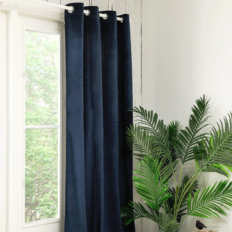 Velvet Gordijnen Verduisterend - Haken of Ringen - Navy - Image 6